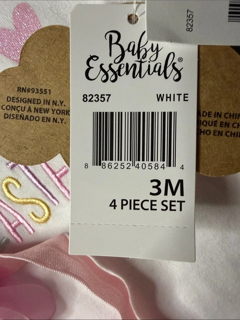 Baby Essentials Pink 'My First Easter' Tutu Outfit with Floral Headband